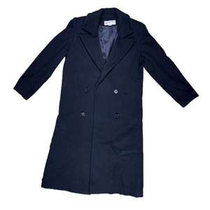 Peabody House women’s Black Wool Double Breasted Trench Peacoat Size Medium